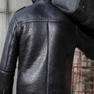 Mens Black B3 Bomber Warm Shearling Fur Leather Jacket Sale