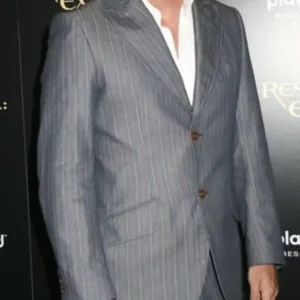 Mens Casual Partywear Grey Lined Blazer Coat Jacket