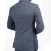 Mens Checked Slim Fit 3 Piece Suiting Fabric Dinner Suit Back
