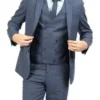 Mens Checked Slim Fit 3 Piece Suiting Fabric Dinner Suit Front