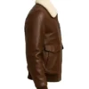 Mens Detachable Fur Collar Pilot Leather Jacket on Sale