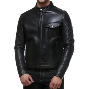 Mens-Erect-Collar-Slim-Fit-Black-Leather-Jacket copy