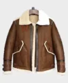 Mens Flight B3 Bomber Shearling Leather Jacket