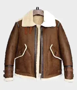 Mens Flight B3 Bomber Shearling Leather Jacket