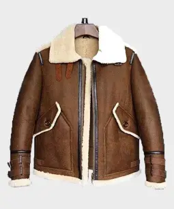 Mens Flight B3 Bomber Shearling Leather Jacket