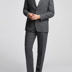 Mens Grey Two Piece Suiting Fabric Dinner Wedding Dress Suit For Sale