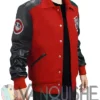 Mens MJ Micky Mouse Wool PU Leather Sleeves Letterman Varsity Bomber Jacket right