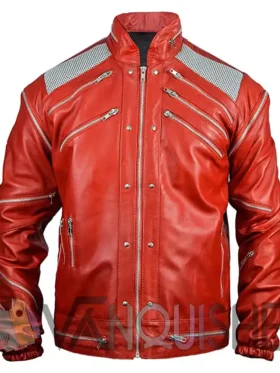Michael Jackson Beat It 1982 Leather Jacket front