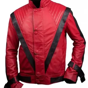 Michael Jackson Thriller 1982 Red Leather Jacket Sale