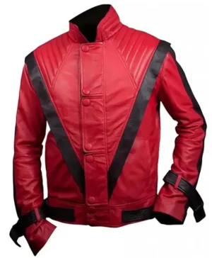 Michael Jackson Thriller 1982 Red Leather Jacket