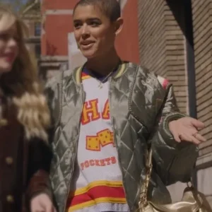 Purchase Jordan Alexander Gossip Girl Season 2 Green Quilted Bomber Jacket