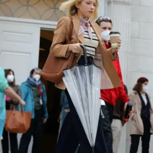 Series Gossip Girl Kate Keller Brown Cotton Blazer