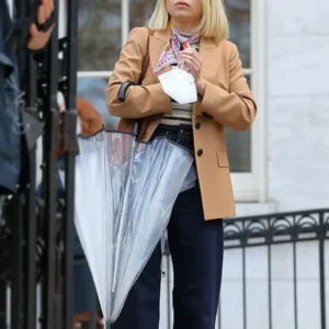 Shop Gossip Girl Kate Keller Brown Cotton Blazer