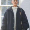 Shop Jordan Alexander Gossip Girl 2021 Oversize Blue Jacket