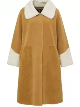 Shop Jordan Alexander Gossip Girl S02 Camel Brown Shearling Coat
