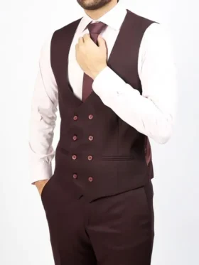 Shop Mens Imperial Maroon Three Piece Prom Wedding Suit