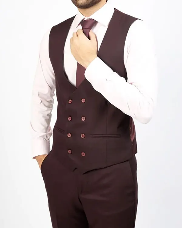 Shop Mens Imperial Maroon Three Piece Prom Wedding Suit