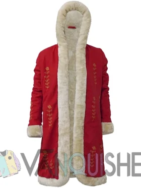 The Christmas Chronicles 2 Mrs. Claus Red Wool Fur Collar Coat front
