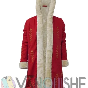 The Christmas Chronicles 2 Mrs. Claus Red Wool Fur Collar Coat front