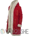 The Christmas Chronicles 2 Mrs. Claus Red Wool Fur Collar Coat leftt