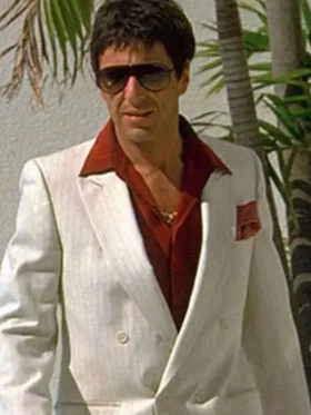 Tony Montana White Suit closeup