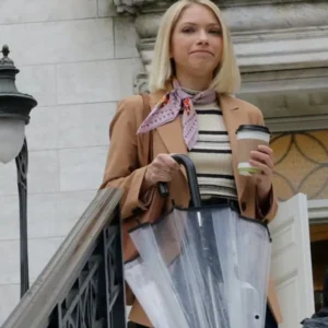 Unisex Gossip Girl Kate Keller Brown Cotton Blazer