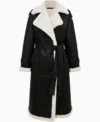 Aida Shearling Leather Double Breasted Buttoned Closure Coat