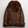 Anna Aviator Sheepskin Shearling Leather Women Jacket