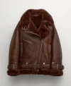 Anna Aviator Sheepskin Shearling Leather Women Jacket