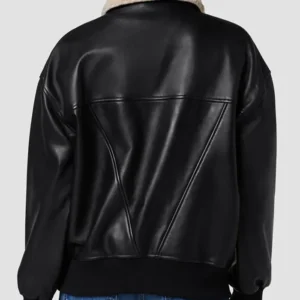 Brandie Shearling Rib Knitted Bomber Jacket