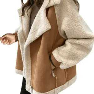 Ciara Womens Suede Leather Sheepskin Coat