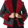 Clotilde Women's Shearling Aviator Pilot B3 Quilted Leather Jacket