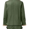 Danielle Shearling Suede Leather Green Coat