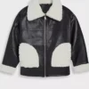 Diane Women's Shearling Black Leather Jacket