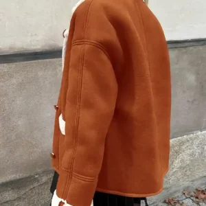 Erin Womens Outerwear Shearling Brown Jacket