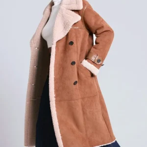 Frances Womens Shearling Brown Coat
