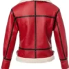 Gina Women's Christmas Shearling Belted Collar Leather Jacket