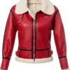 Gina Women's Christmas Shearling Red Leather Jacket