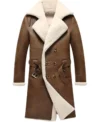 Hannah Military Shearling Womens Leather Trench Coat
