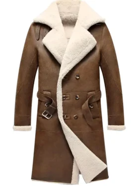 Hannah Military Shearling Womens Leather Trench Coat