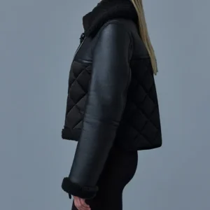 Harriet Shearling Leather Biker Jacket