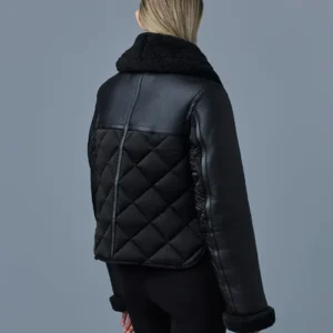 Harriet Womens Shearling Biker Jacket