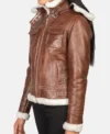 Lauren Womens Shearling Leather Jacket