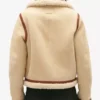 Lenora Women's Shearling Sheepskin Button Front Suede Leather Jacket