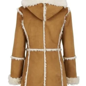 Robyn Womens Brown Shearling Sheepskin Long Coat