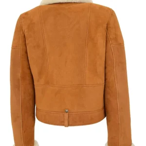 Sandra Shearling Aviato Suede Leather Biker Jacket