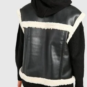 Tina Womens Shearling Aviator Leather Jacket