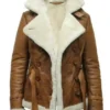 Vernice Shearling Leather Aviator Belted Jacket