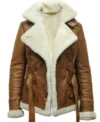 Vernice Shearling Leather Aviator Belted Jacket