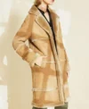 Yadira B 3 Bomber Multiple Shearling Fur Strap Long Coat